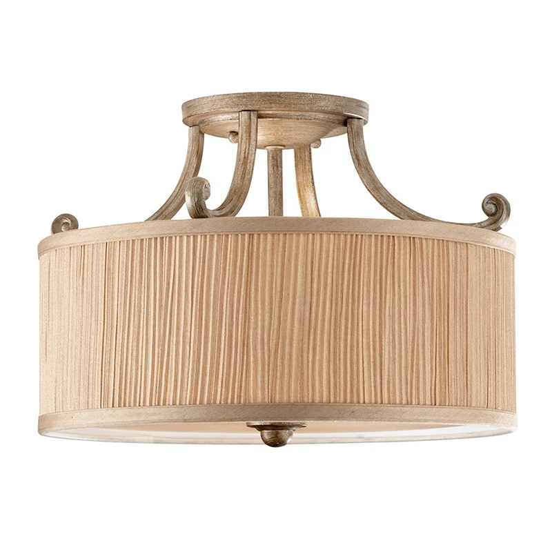 Feiss Abbey Semi-Flush Ceiling Light - Silver Sand 1 Feiss Abbey Semi-Flush Ceiling Light - Silver Sand