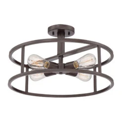 Quoizel New Harbor 4 Light Semi-Flush Ceiling Pendant - Bronze