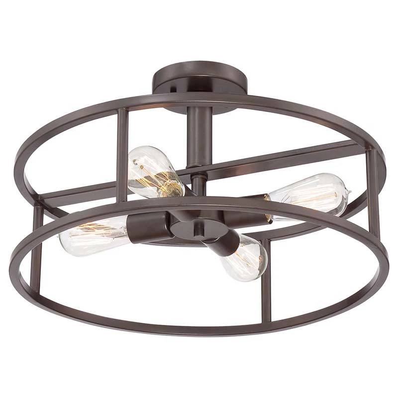 Quoizel New Harbor 4 Light Semi-Flush Ceiling Pendant - Bronze 2 Quoizel New Harbor 4 Light Semi-Flush Ceiling Pendant - Bronze - Image 2