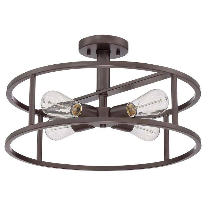 Quoizel New Harbor 4 Light Semi-Flush Ceiling Pendant - Bronze 7 Quoizel New Harbor 4 Light Semi-Flush Ceiling Pendant - Bronze - Image 7