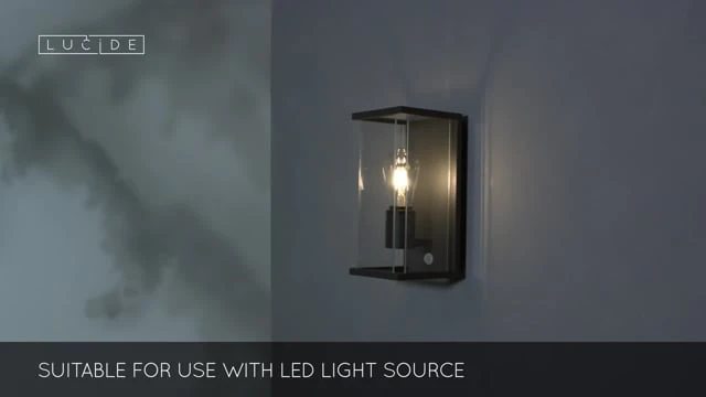 Lucide Claire Half Lantern Outdoor Wall Light With PIR Sensor - Anthracite 14 Lucide Claire Half Lantern Outdoor Wall Light With PIR Sensor - Anthracite - Image 14