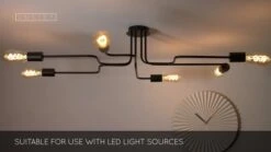 Lucide Lester 6 Arm Semi-Flush Ceiling Light - Black -Home Lighting Store 1454520117 231031cbd610d430c7105125dd0e6b768b2fe818d023e097541146cb0a73cf96 d 640