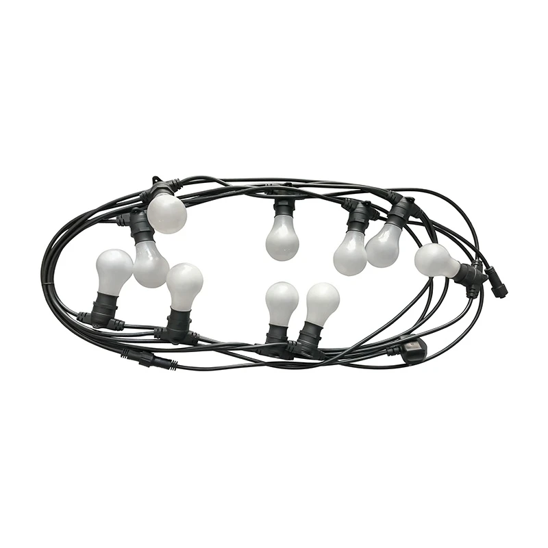 10M Weatherproof Festoon Lighting - 10 Black Bulb Holders 2 10M Weatherproof Festoon Lighting - 10 Black Bulb Holders - Image 2