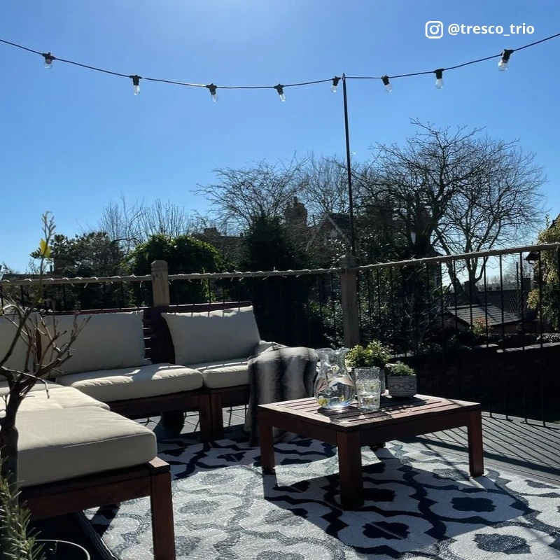 10M Weatherproof Festoon Lighting - 10 Black Bulb Holders 8 10M Weatherproof Festoon Lighting - 10 Black Bulb Holders - Image 8