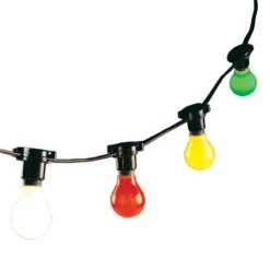 22M Weatherproof Festoon Lighting - 20 Black Bulb Holders