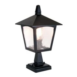 Elstead York Pedestal Lantern - Black