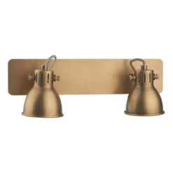 Dar Idaho 2 Light Spotlight Plate - Natural Brass