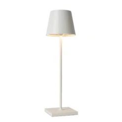 Lucide Justin Outdoor Rechargeable LED Table Lamp - White