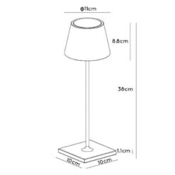 Lucide Justin Outdoor Rechargeable LED Table Lamp - White -Home Lighting Store 400000 DIA