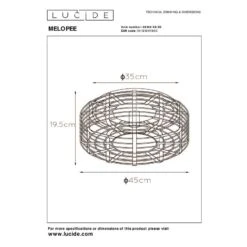 Lucide Melopee 45cm Flush Ceiling Light - Black -Home Lighting Store 400045 DIA