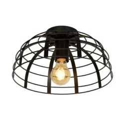 Lucide Elodie 30cm Flush Ceiling Light - Black