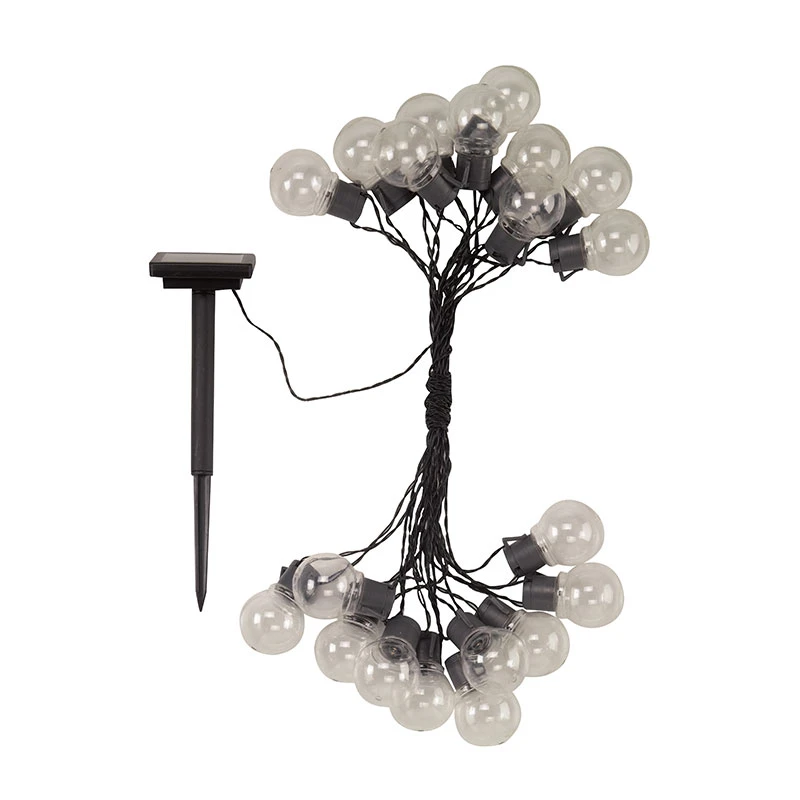 10M Solar Warm White LED Festoon Lights - 20 Lights 2 10M Solar Warm White LED Festoon Lights - 20 Lights - Image 2