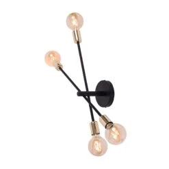 Edit Onyx Twin Arm Wall Light - Black & Gold