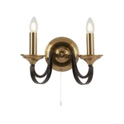 Searchlight Belfry Twin Wall Light - Dark Bronze