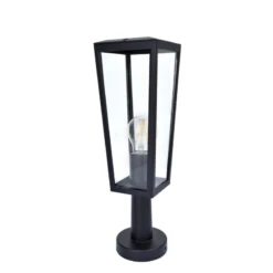 Lutec Pine Outdoor Pedestal Light - Black