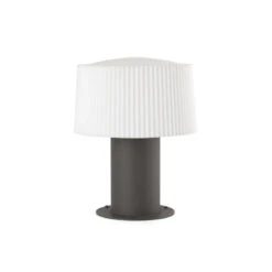 Faro Barcelona Muffin Outdoor Pedestal Light - Dark Grey