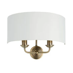 Endon Highclere Twin Wall Light - Antique Brass