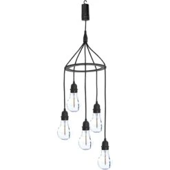 Spiral Battery Operated LED Feature Cluster Pendant Light - 5 Lights