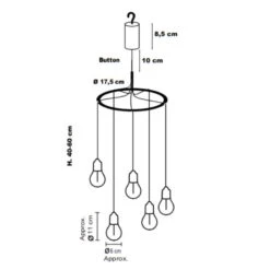 Spiral Battery Operated LED Feature Cluster Pendant Light - 5 Lights -Home Lighting Store 401560 Dia