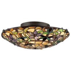 Quoizel Tiffany Kami 2 Light Ceiling Flush -Home Lighting Store 40161 02