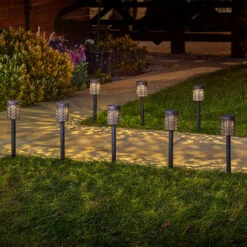 Suri Solar LED Silhouette Stake Lights - Pack Of 8 - Bronze -Home Lighting Store 403551 11