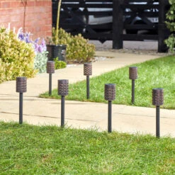 Suri Solar LED Silhouette Stake Lights - Pack Of 8 - Bronze -Home Lighting Store 403551 12