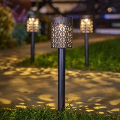 Suri Solar LED Silhouette Stake Lights - Pack Of 8 - Bronze -Home Lighting Store 403551 13