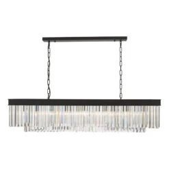 Dar Celeus 6 Light Crystal Bar Pendant Light - Black -Home Lighting Store 403583 003