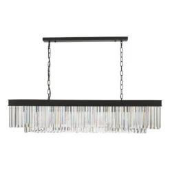 Dar Celeus 6 Light Crystal Bar Pendant Light - Black -Home Lighting Store 403583 004