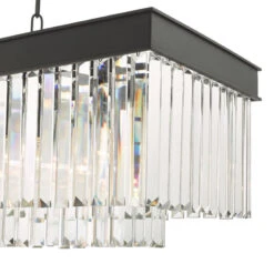 Dar Celeus 6 Light Crystal Bar Pendant Light - Black -Home Lighting Store 403583 005