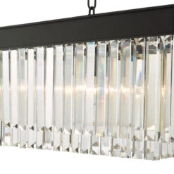 Dar Celeus 6 Light Crystal Bar Pendant Light - Black -Home Lighting Store 403583 006