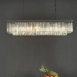 Dar Celeus 6 Light Crystal Bar Pendant Light - Black -Home Lighting Store 403583 011