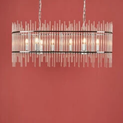 Dar Finola 8 Light Bar Pendant - Polished Chrome -Home Lighting Store 403649 013