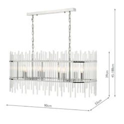 Dar Finola 8 Light Bar Pendant - Polished Chrome -Home Lighting Store 403649 0dia