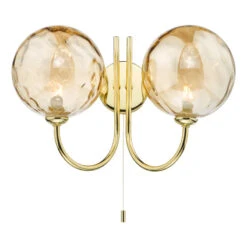 Dar Jared 2 Light Wall Light With Champagne Glass - Gold