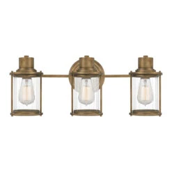 Quoizel Riggs 3 Light Bathroom Wall Light - Weathered Brass
