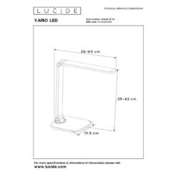 Lucide Vario 8W LED Desk Light - White -Home Lighting Store 404253 DIA