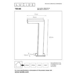 Lucide Texas LED Outdoor Post Light - Anthracite -Home Lighting Store 40442 DIA