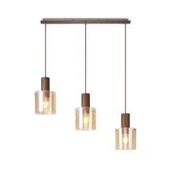 Discovery Maya Bar Ceiling Pendant Light - Mocha, Polished Chrome