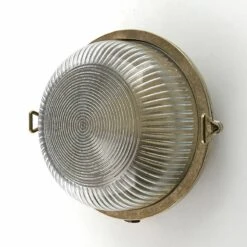 Edit Coastal Shell Outdoor Flush Wall Light - Brass