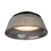 Lucide Vixi LED Glass Flush Light - Smoked Grey