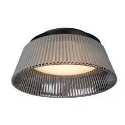 Lucide Vixi LED Glass Flush Light - Smoked Grey