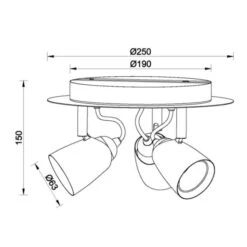 Lucide Ride LED 3 Light Spotlight Plate - Black & Copper -Home Lighting Store 40816 DIA