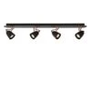 Lucide Ride LED 4 Light Bar Spotlight Plate - Black & Copper