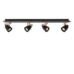 Lucide Ride LED 4 Light Bar Spotlight Plate - Black & Copper