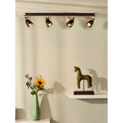 Lucide Ride LED 4 Light Bar Spotlight Plate - Black & Copper -Home Lighting Store 40817 33