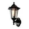 Forum Coastal Bianca Outdoor Lantern Wall Light With PIR Sensor - Black