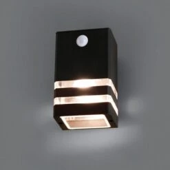 Edit Rio Outdoor Wall Light With PIR Sensor - Black