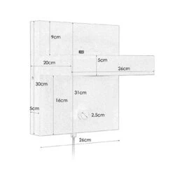 Kubik Shelf With LED Wall Light With Plug And USB Charging Port - White -Home Lighting Store 41643 dia