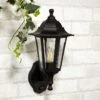 Searchlight Garrett Coach Lantern Outdoor Wall Light With PIR Sensor - Black